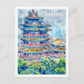 Nanjing China Beroemde Reisplaats Waterverf Briefkaart (Voorkant)