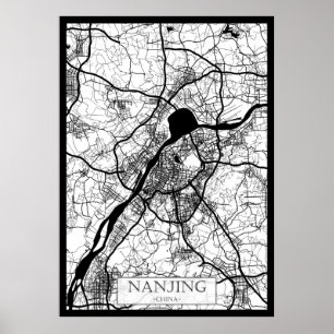 Nanjing China Kaart Poster