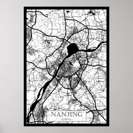 Nanjing China Kaart Poster (Voorkant)