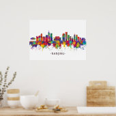 Nanjing China Skyline Poster (Keuken)
