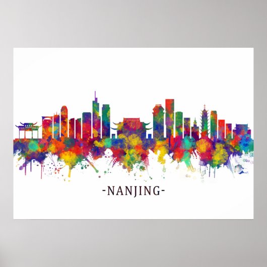 Nanjing China Skyline Poster (Voorkant)