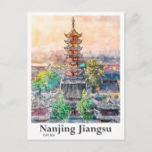Nanjing Jiangsu China Waterverf Schets Hand geteke Briefkaart (Voorkant)