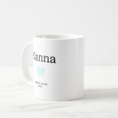 Nanna, blauw hart, Single Photo Custom Koffiemok (Voorkant links)