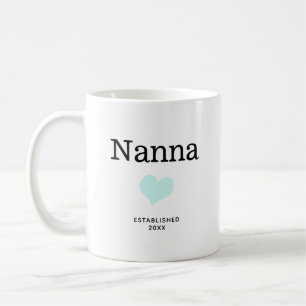 Nanna, blauw hart, Single Photo Custom Koffiemok