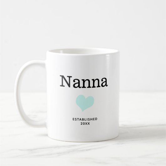 Nanna, blauw hart, Single Photo Custom Koffiemok (Links)