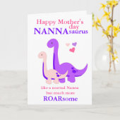 Nanna Dinosaur Moederdag Nanna saurus Kaart (Gele Bloem)