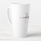 Nanna Elegant Script Monogram Blush Pink Latte Mok (Linkerhoek)