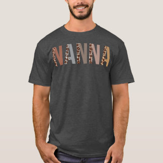 Nanna Leopard print mam Cute Moederdag Funny Gra T-shirt