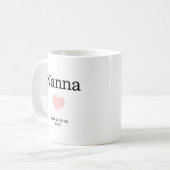 Nanna, roze hart, Single Photo Custom Koffiemok (Voorkant links)