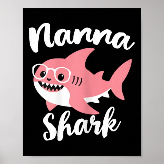 Nanna Shark Moederdag Grandma Funny Poster (Voorkant)