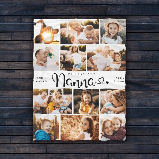 Nanna We houden van je hart Modern Foto Collage Fleece Deken