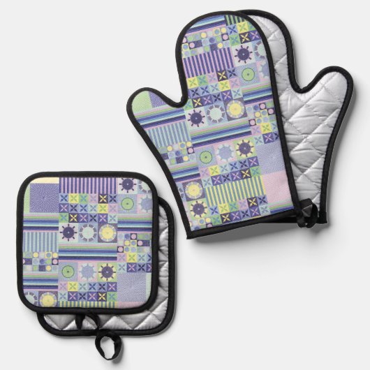 Nanna's Faux Knit Crochet Blanket Pattern C Ovenwant & Pannenlap Set (Voorkant / Achterkant)