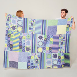 Nanna's  Faux Knit Crochet Blanket Pattern Fleece Deken