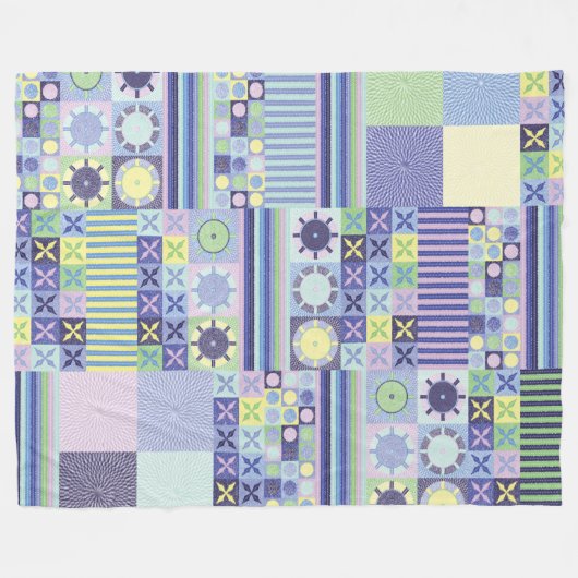 Nanna's  Faux Knit Crochet Blanket Pattern Fleece Deken (Voorkant (Horizontaal))