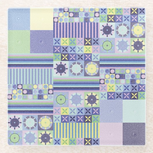 Nanna's  Faux Knit Crochet Blanket Pattern Glazen Onderzetter (Voorkant)