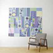 Nanna's Faux Knit Crochet Blanket Pattern Wandkleed (In Situ (horizontaal))