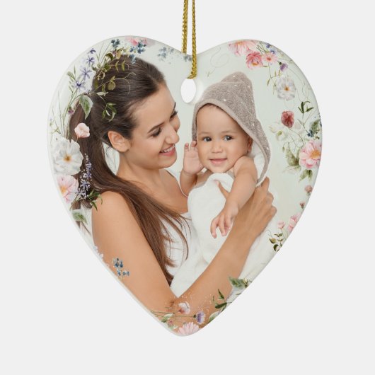 Nanna's Favorite Pretty Personalized heart Keramisch Ornament (Rechts)