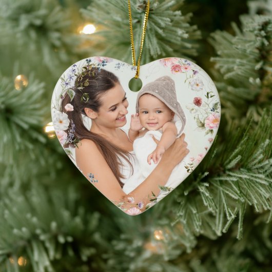 Nanna's Favorite Pretty Personalized heart Keramisch Ornament (Boom)