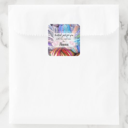 Nanna's Knitting Vierkante Sticker (Tas)