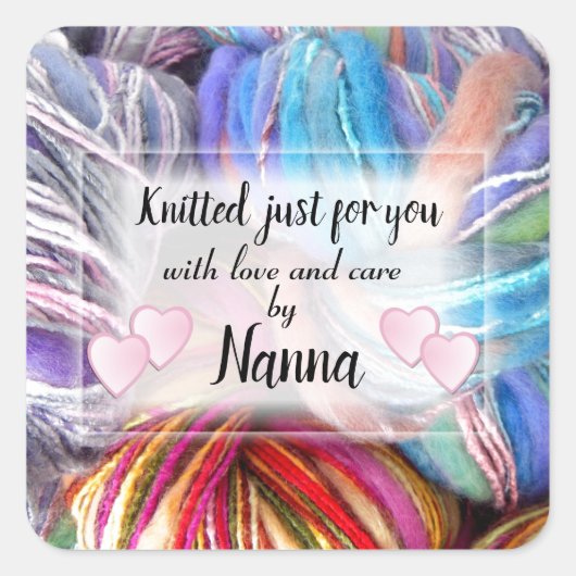 Nanna's Knitting Vierkante Sticker (Voorkant)