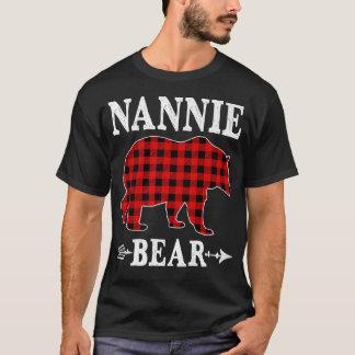 Nannie Beer Kerstmis Pajama Red Pset Buffalo Fam T-shirt