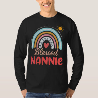 Nannie for Grandma Family Rainbow Graphic T-shirt