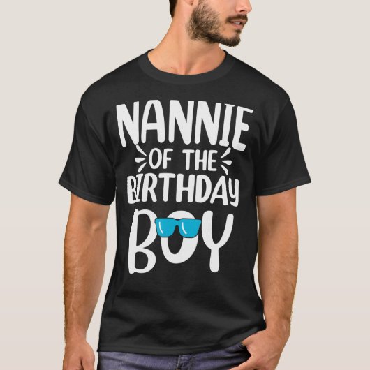 Nannie van de Verjaardagsjongen Mam Papa Kinder Fa T-shirt (Voorkant)