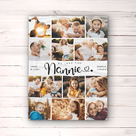 Nannie We houden van je hart Modern Foto Collage Fleece Deken