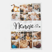 Nannie We houden van je hart Modern Foto Collage Theedoek (Verticaal)
