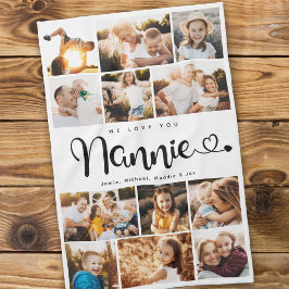 Nannie We houden van je hart Modern Foto Collage Theedoek