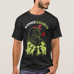 Nanniesaurus Nannie 6 Kinder Dinosaurus Moederdag T-shirt