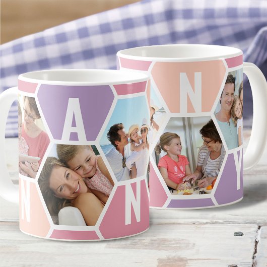 Nanny 5 Foto Editable 5 Letter Honeycomb Koffiemok
