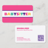Nanny Babysitter Kinderopvang QR Visitekaartje (Voorkant / Achterkant)
