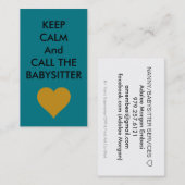 NANNY/BABYSITTER SERVICES VISITEKAARTJE (Voorkant / Achterkant)