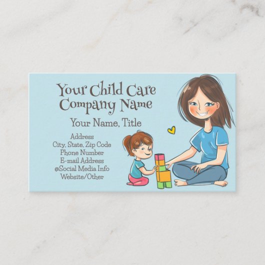 Nanny Babysitter Vrouw Kinderopvang Kinderopvang K Visitekaartje (Voorkant)