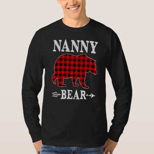 Nanny Beer Kerstmis Pajama Red Pset Buffalo Fami T-shirt (Voorkant)
