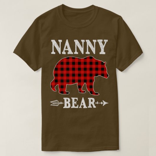 Nanny Beer Kerstmis Pajama Red Pset Buffalo Fami T-shirt (Design voorkant)
