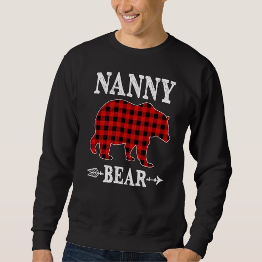 Nanny Beer Kerstmis Pajama Red Pset Buffalo Fami Trui (Voorkant)