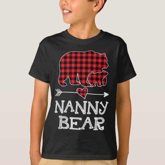 Nanny Beer Kerstmis Pajama Red Pset Buffalo T-shirt (Voorkant)