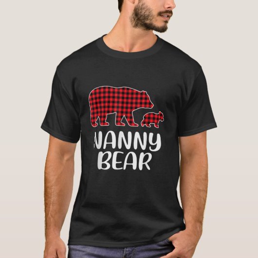 Nanny Beer Kerstpyjama Buffalo Red Plaid Fami T-shirt (Voorkant)