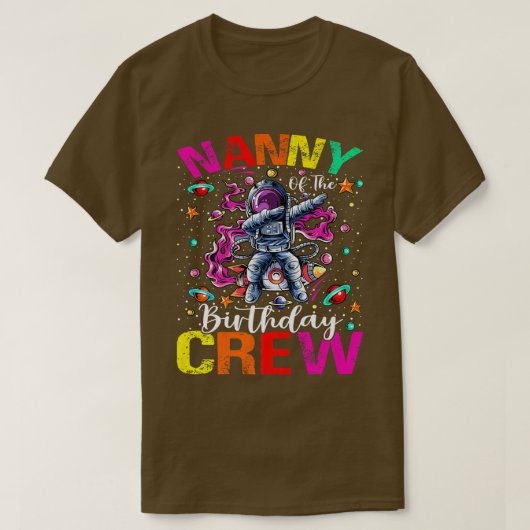 Nanny Birthday Crew Astronaut Space Planets T-shirt (Design voorkant)