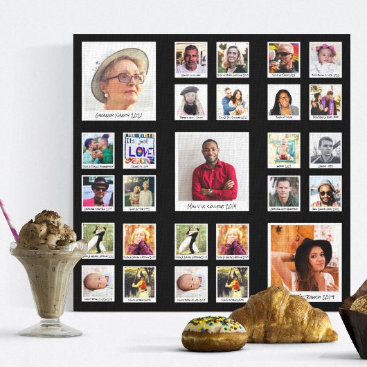 Nanny Black Fotoprint Collage Canvas Afdruk