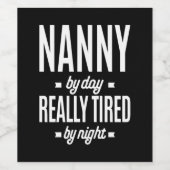 Nanny-by-Day is echt vervloekt van nacht Wijn Etiket (Enkel label)