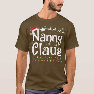Nanny Claus Funny Grandma Santa Pajamas Kerstmis T-shirt