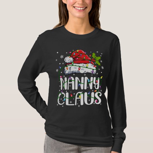Nanny Claus Kerstverlichting Pyjama Familie Matchi T-shirt (Voorkant)