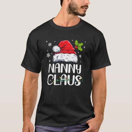 Nanny Claus Santa Funny Kerstmis Pajama Matching T-shirt (Voorkant)