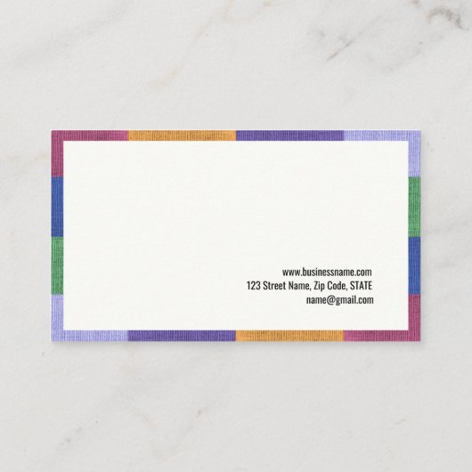 Nanny Colorful Curious Children Visitekaartje (Achterkant)