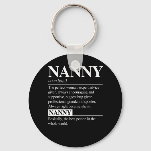 Nanny Definition Grandma Moederdag Gifts Women Sleutelhanger (Voorkant)