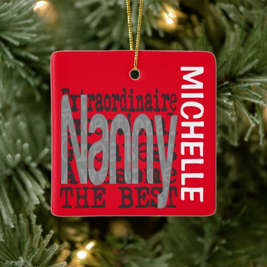 Nanny Extraordinaire CUSTOM Keramisch Ornament (Boom)