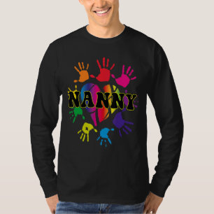 Nanny Hart Hand Print Kinder Handafdruk Oma Moth T-shirt